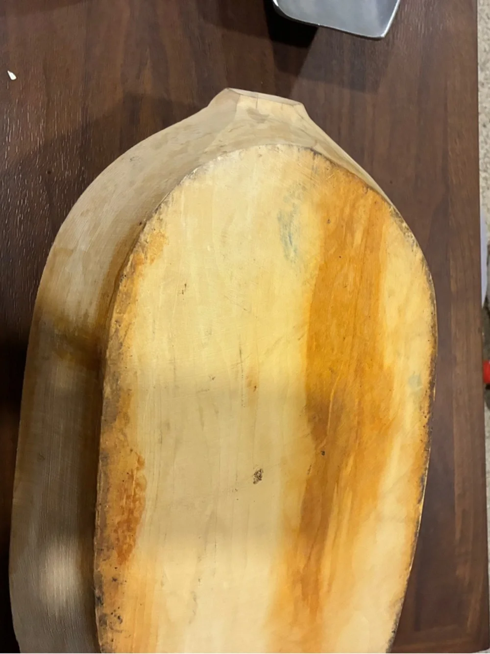 Hand-Carved Dough Bowl - Natural Light Wood Blonde Wood Charger Rustic French